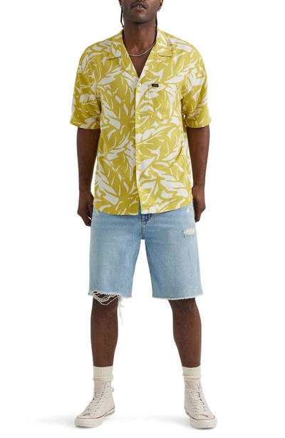 Shop Lee Leaf Print Lyocell Camp Shirt In Alphonso Leaf Pring