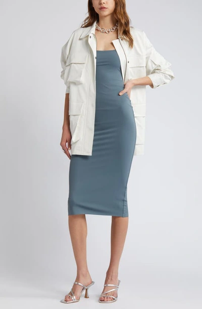 Open Edit Oversize Twill Utility Jacket In Ivory Cloud