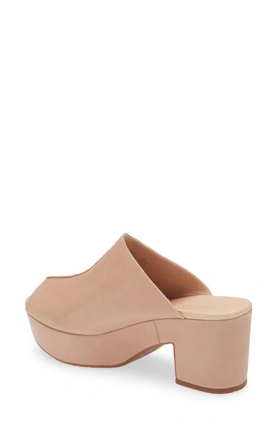 Shop Chocolat Blu Platform Slide Sandal In Latte Leather