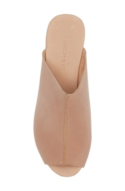 Chocolat Blu Platform Slide Sandal In Latte Leather