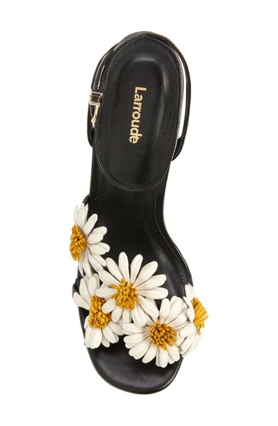Shop Larroude Fiore Ankle Strap Sandal In Black/ Ivory