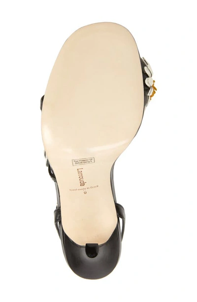 Shop Larroude Fiore Ankle Strap Sandal In Black/ Ivory