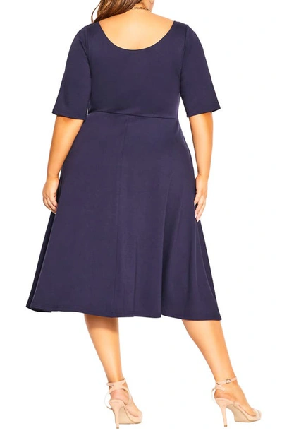 Shop City Chic Cute Girl Fit & Flare Dress In Navydnu