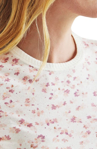 Shop Splendid Candice Floral Linen Blend T-shirt In White/ Lotus Floral