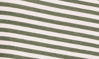 Shop Splendid Candice Stripe Linen Blend Crop Tank In Olive Stripe