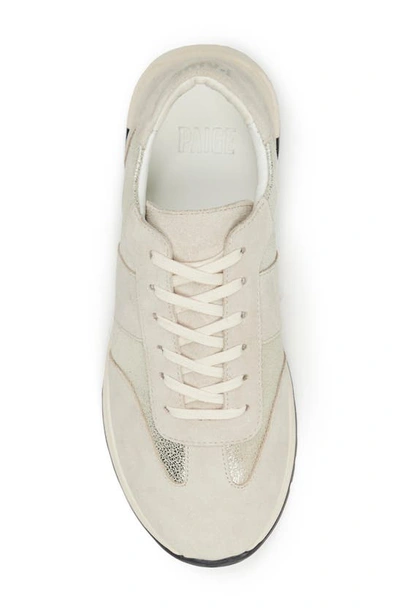 Shop Paige Maya Mixed Media Sneaker In Grey/ Champagne