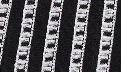Shop Misook Stripe Tie Waist Wrap Top In Black/ White