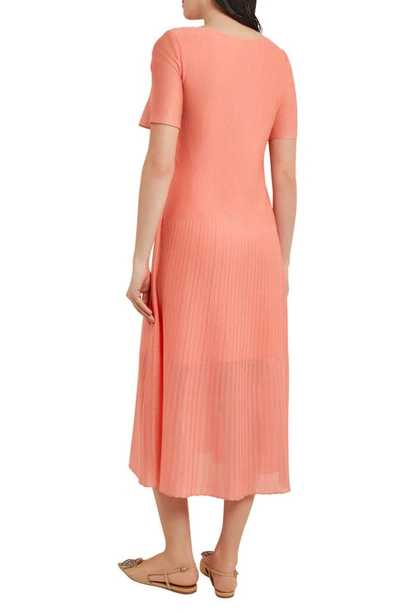 Shop Misook Texture Knit Midi Dress In Ocean Coral