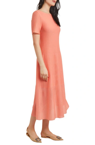 Shop Misook Texture Knit Midi Dress In Ocean Coral