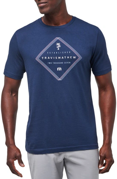Shop Travis Mathew Barrel Ride Graphic T-shirt In Total Eclipse