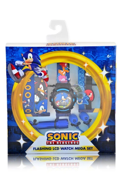 Shop Accutime Sonic Flashing Lcd Watch Set With Interchangeable Straps & Bracelets In Blue Multi