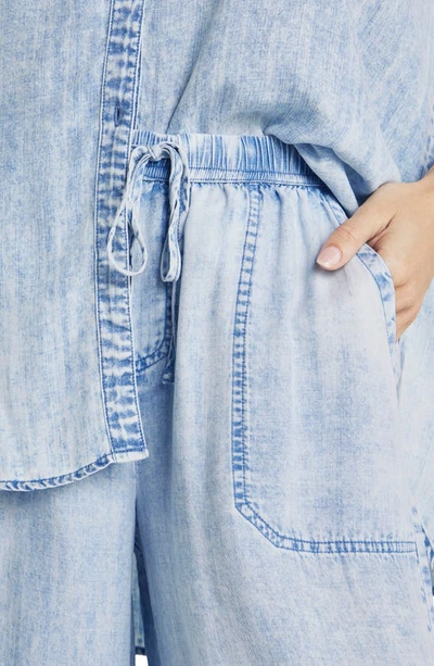 Splendid Angie Lyocell Palazzo Pants In Bleached Indigo
