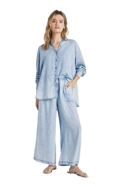 Splendid Angie Lyocell Palazzo Pants In Bleached Indigo