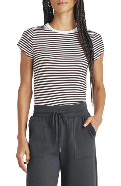 Shop Splendid Candice Stripe Linen Blend T-shirt In Lead Stripe