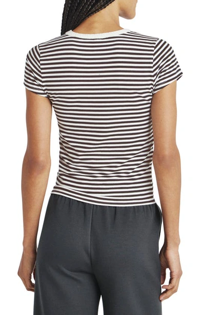 Shop Splendid Candice Stripe Linen Blend T-shirt In Lead Stripe