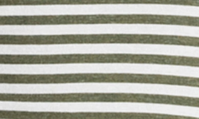Shop Splendid Candice Stripe Linen Blend T-shirt In Olive Stripe