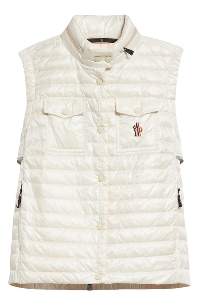 Shop Moncler Grenoble Gumiane Quilted Puffer Vest In Silk White