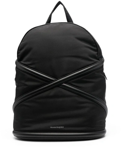 Shop Alexander Mcqueen Harness Nylon Backpack In Black