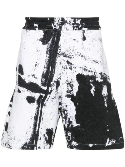 Shop Alexander Mcqueen Printed Organic Cotton Shorts In White