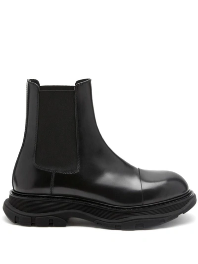 Shop Alexander Mcqueen Tread Slick Chelsea Boots In Black