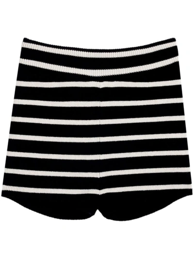 Shop Ami Alexandre Mattiussi Ami Paris Organic Cotton Striped Shorts In Black