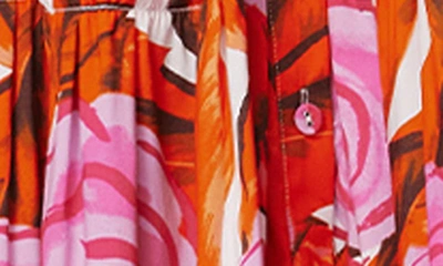 Shop Diane Von Furstenberg Queena Tie Belt Stretch Cotton Midi Dress In Palm Floral