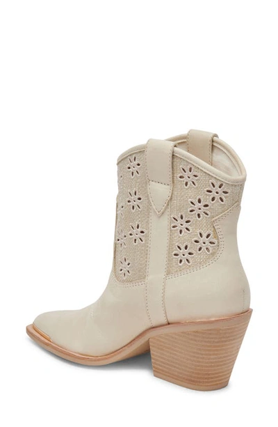 Shop Dolce Vita Nashe Western Bootie In Oatmeal Floral Eyelet