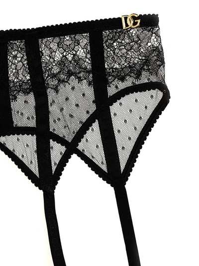 Shop Dolce & Gabbana Lace Garters In Black