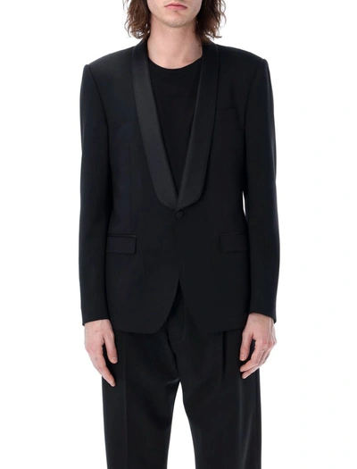 Shop Dolce & Gabbana Single-breasted Stretch Wool Sicilia-fit Tuxedo Jacket In Black