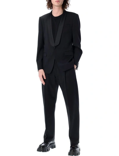 Shop Dolce & Gabbana Single-breasted Stretch Wool Sicilia-fit Tuxedo Jacket In Black