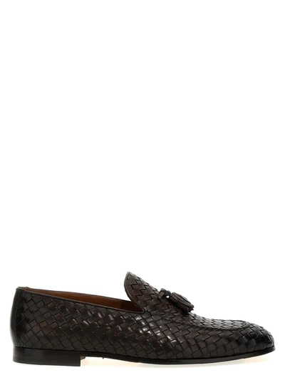 Shop Doucal's Braided Loafers In Brown