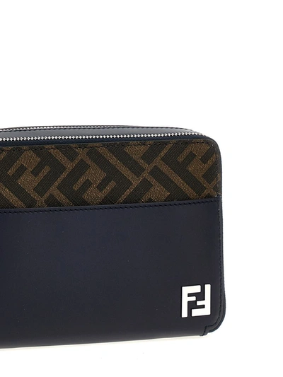 Shop Fendi 'camera Case Organizer Squared Ff' Crossbody Bag In Blue
