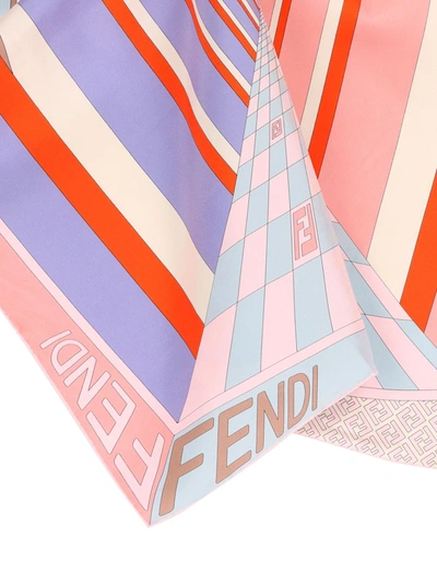 Shop Fendi Scarves In Lava+multicolor
