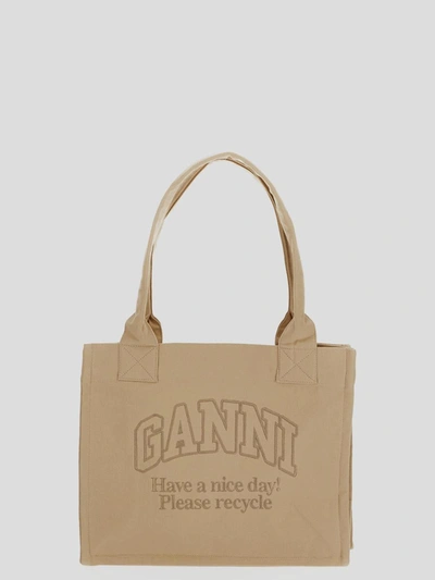 Shop Ganni Bag In Buttercream