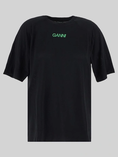 Shop Ganni T-shirt In Black