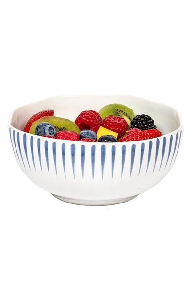 Juliska Sitio Stripe Delft Blue Cereal/ice Cream Bowl In Delft Blue
