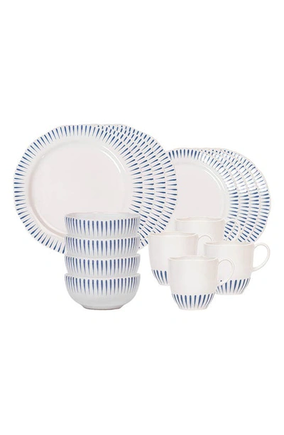 Shop Juliska Sitio Stripe 16-piece Dinnerware Set In Delft Blue