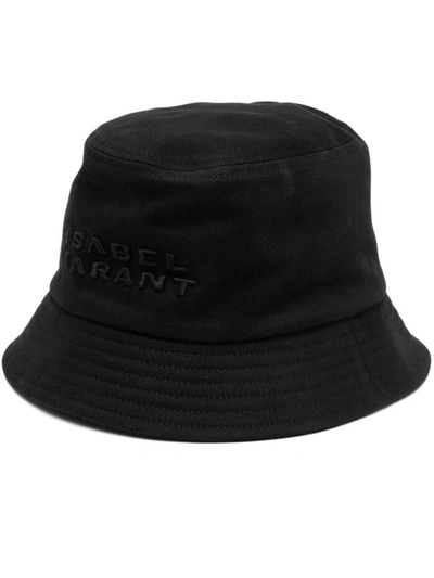 Shop Isabel Marant Haley Logo Bucket Hat In Black/black