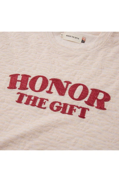 Shop Honor The Gift Stripe Boxy Logo Graphic T-shirt In Bone