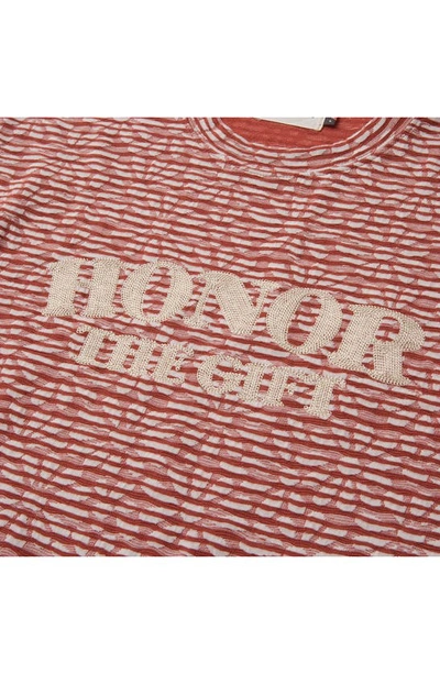 Shop Honor The Gift Stripe Boxy Logo Graphic T-shirt In Brick