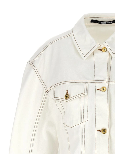 Shop Jacquemus 'la Veste De-nîmes' Jacket In White/black