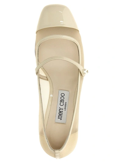 Jimmy Choo 45mm Elisa Mesh Mary Jane Pumps In White