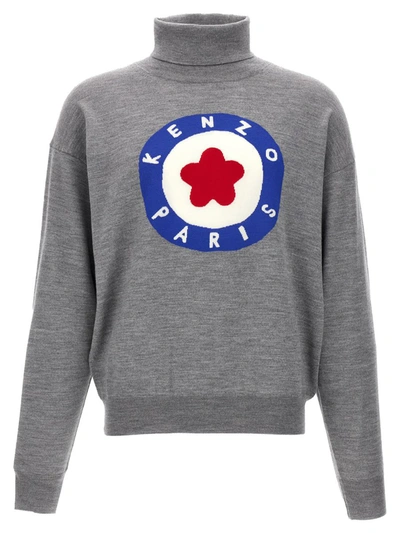 Shop Kenzo ' Target' Turtleneck Sweater In Gray