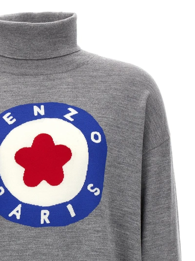 Shop Kenzo ' Target' Turtleneck Sweater In Gray