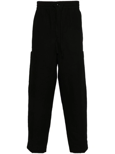 Shop Kenzo Drawstring Trousers In Black