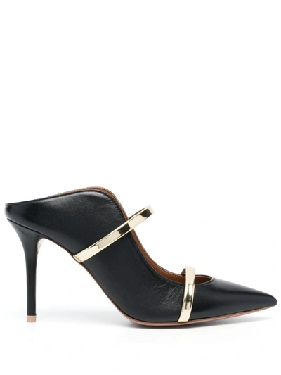 Shop Malone Souliers Maureen 85 Leather Stiletto Mules In Black