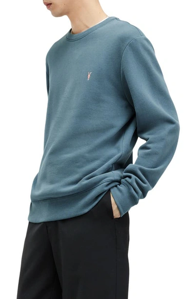 Shop Allsaints Raven Crewneck Sweatshirt In Sur Blue