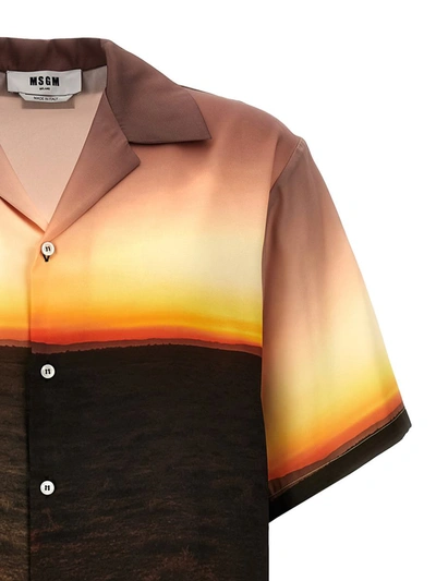 Shop Msgm Printed Shirt In Multicolor