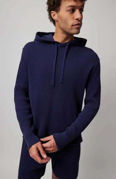 Shop Atm Anthony Thomas Melillo Waffle Knit Hoodie In Ink