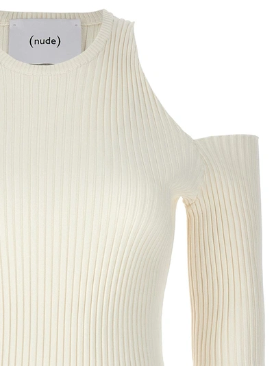 Shop Nude Cut-out Knit Top In White